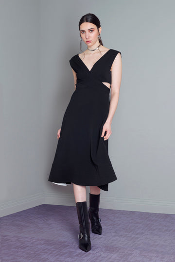 Crêpe Crossover Dress