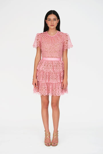 Azalea Floral Guipure Lace Dress