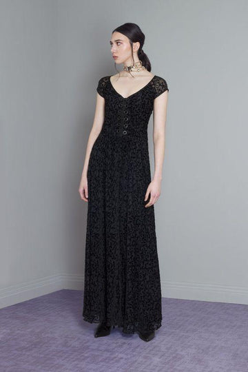 Floral Terciopelo Burnout Gown Sale