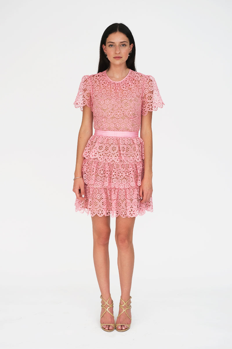 Azalea Floral Guipure Lace Dress
