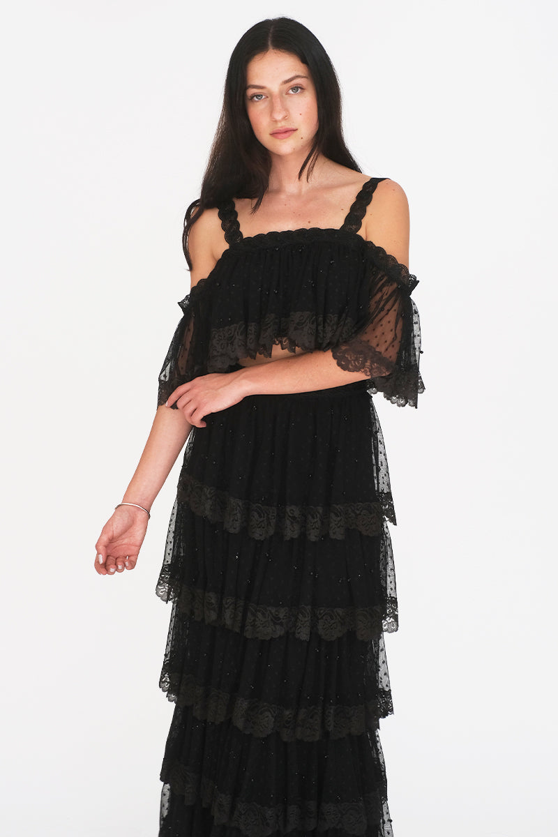 Chiffon Black Total Look