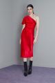 Roberta Satin Pleated One-Shoulder Dress