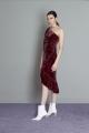 Elisa One-Shoulder Ruffled terciopelo Dress